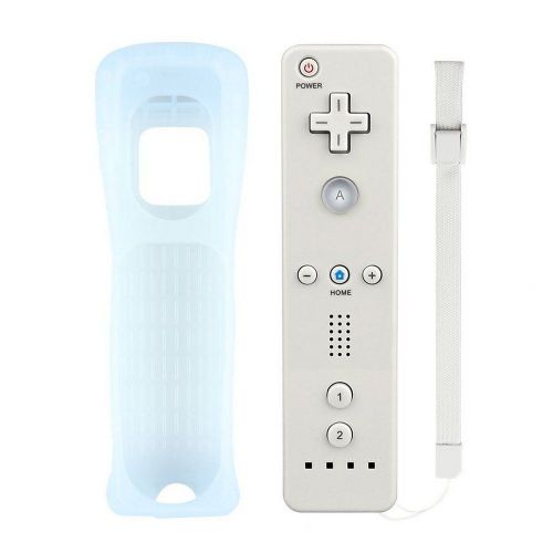 Télécommande Wiimote Plus (Motion Plus Intégré) + Nunchuk Compatible Pour Nintendo Wii Et Wii U Avec Etui De Protection En Silicone Hobbytech Blanc