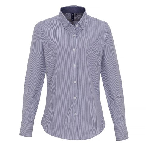 Chemise Manches Longues - Femme - Pr338 - Bleu Marine Ray?