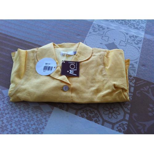 Clayeux - Moi Bébé - Veste Jaune Neuve Lin Et Coton