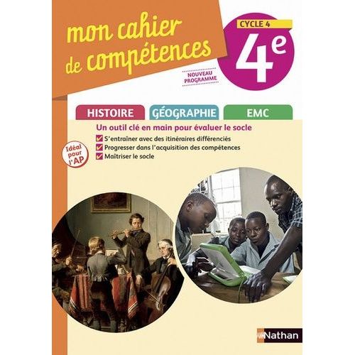 Histoire-Géographie Emc 4e Cycle 4 Mon Cahier De Compétences