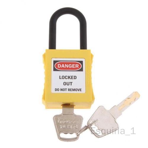 Esquirla 10xPL38-KD Cadenas De Consignation De Sécurité Incurvé En PVC, 38 Mm, Jaune