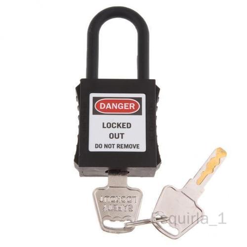 Esquirla 10xPL38-KD Cadenas De Consignation De Sécurité Incurvé En PVC, 38 Mm, Noir