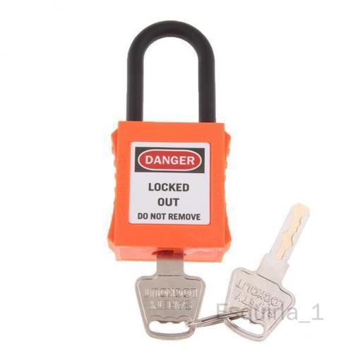 Esquirla 10xPL38-KD Cadenas De Consignation De Sécurité Incurvé En PVC 38 Mm Orange