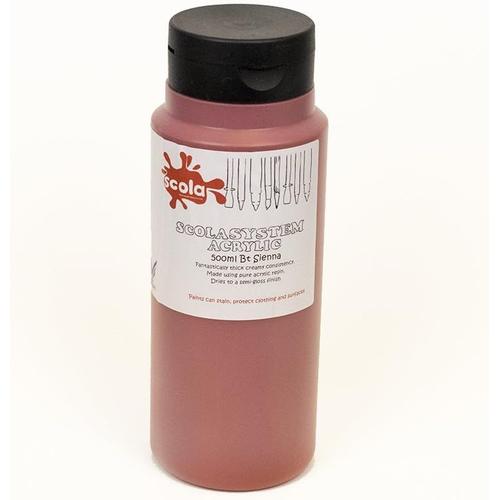 Scola System Bt Sienna Pure Peinture Acrylique Pour Artiste 500 Ml