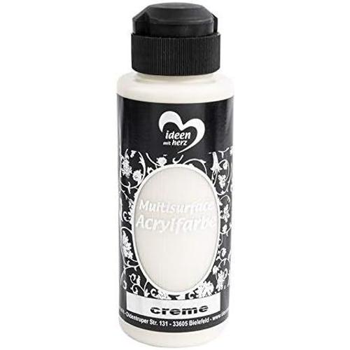 Peinture Acrylique Multisurface | Universelle Pour Différentes Surfaces | Couleur À Peindre De Bois,Verre,Polyester,Céramique,Porcelaine,Plastique,Cuir | 120 Ml (Blanc Cassé)