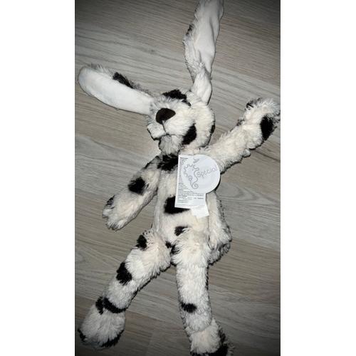 Doudou Lapin Happy Horse Richie Blanc Et Noir Dalmatien Jouet Bébé 