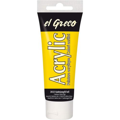 Kreul El Greco 28325 - Tube De 75 Ml De Couleur Jaune Cadmium Clair,Hautement Pigmenté,Brillant - Qualité Étude,Utilisable À La Fois Pour La Peinture En Pâte