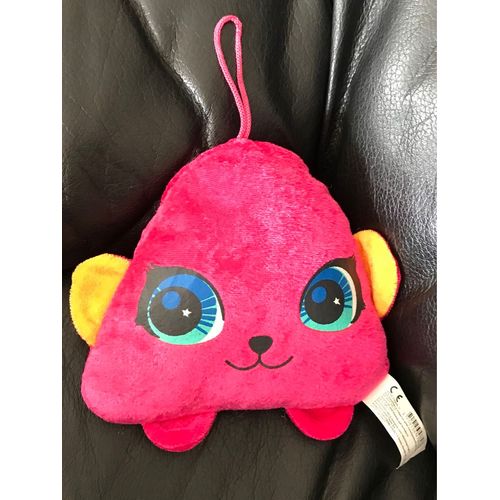 Doudou Peluche Rose Orange Yeux Bleus Et Vert Forest Distribution 15cm