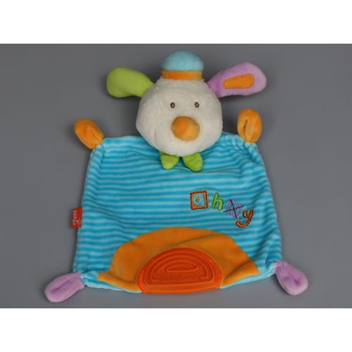 Doudou Chien Plat Bleu Orange Ahoy Babysun