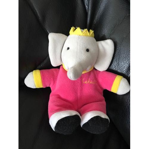 Doudou Peluche Babar Célestine  Rose Tigex Hochet 18cm