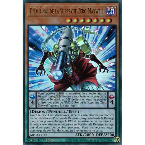 Yu Gi Oh Mp22 Fr112 D/D/D Roi De La Supervue Zéro Maxwell Ultra Rare