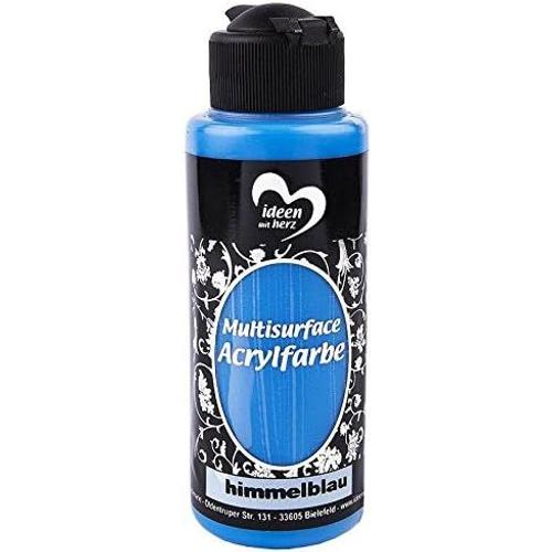 Peinture Acrylique Multisurface | Universelle Pour Différentes Surfaces | Couleur À Peindre De Bois,Verre,Polyester,Céramique,Porcelaine,Plastique,Cuir | 120 Ml (Bleu Ciel)