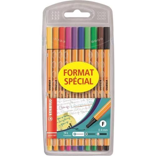 Stabilo - 10 Stylos-Feutres Stabilo Point 88 Format Special