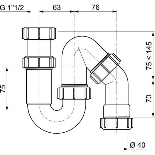 WIRQUIN Siphon d'evier S - Sortie orientable