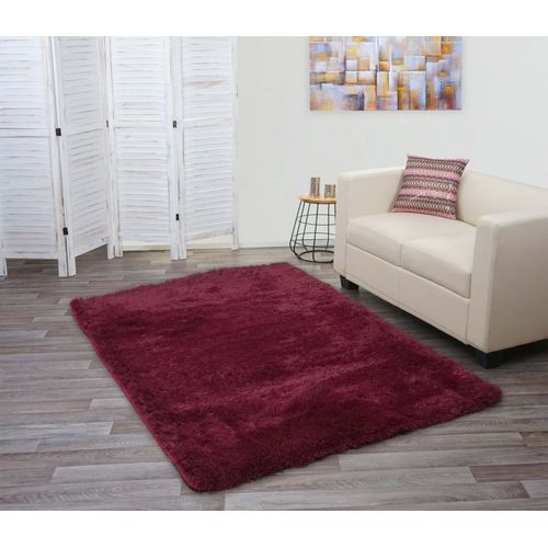 Tapis Hwc-F69, Shaggy, Épais, Poil Long, Tissu/Textile, Cotonneux, Doux, 200x140cm   Bordeaux