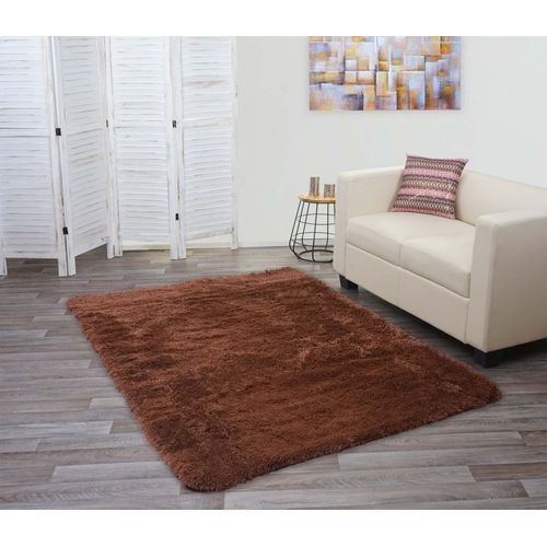 Tapis Hwc-F69, Shaggy, Épais, Poil Long, Tissu/Textile, Cotonneux, Doux, 200x140cm   Marron Foncé