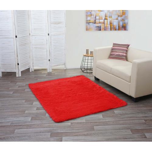 Tapis Hwc-F69, Shaggy, Épais, Poil Long, Tissu/Textile, Cotonneux, Doux, 160x120cm   Rouge