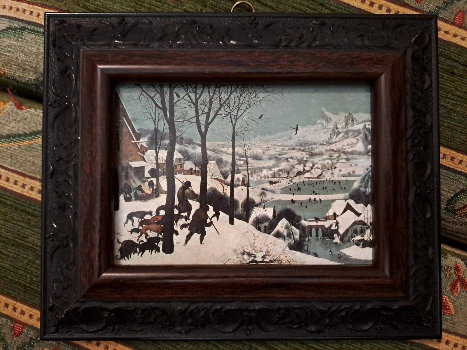 Cadre. Les Chasseurs Dans La Neige. Brueghel. Les Grands Maitres De La Peinture.