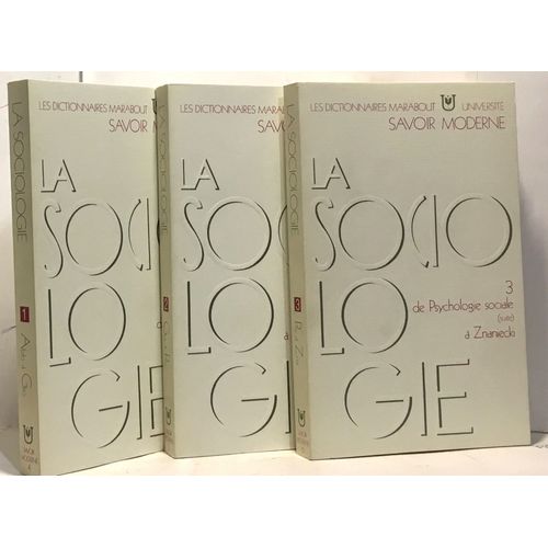 La Sociologie - Les Dictionnaires Marabout Université - Savoir Moderne - Coffret 3 Volumes