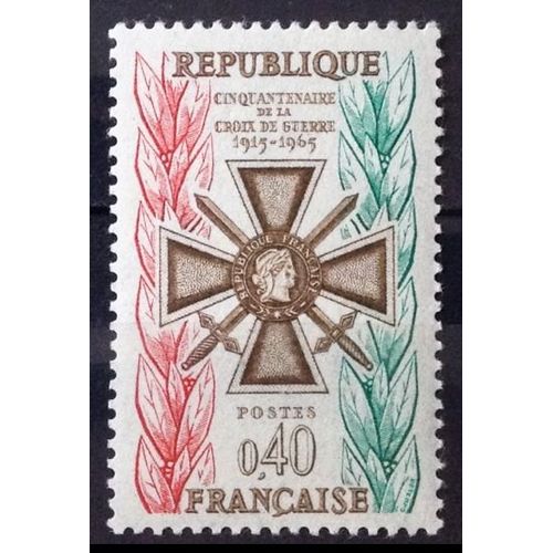 Croix De Guerre - Cinquantenaire 0,40 (Impeccable N° 1452) Neuf** Luxe (= Sans Trace De Charnière) - France Année 1965 - N28012
