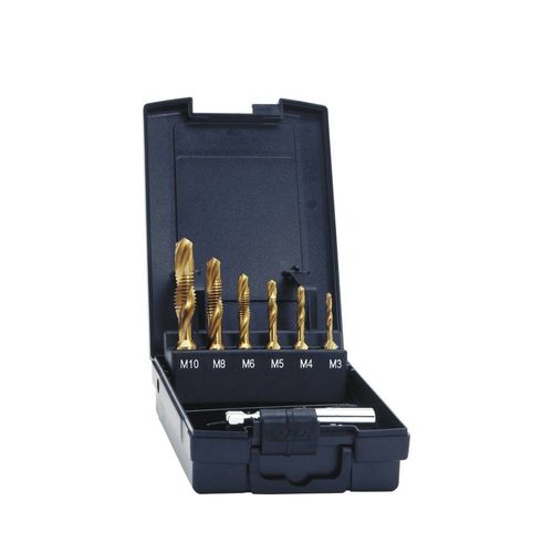 Taraud combiné Exact 05930 7 pièces métrique M3, M4, M5, M6, M8, M10 tranchant à droite N/A HSS 1 set