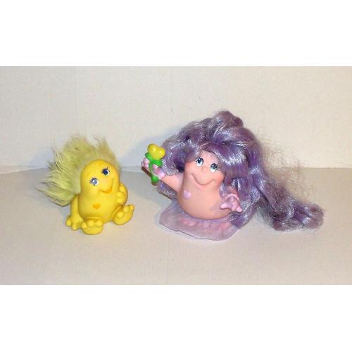 Snugglebumms Lot 2 Figurines Maman Snugglebumms Rose Cheveux Mauve Et Bébé Snugglebumms Jaune Hasbro Playskool 1984 Vintage 1985