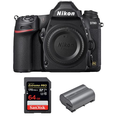 Nikon D780 Nu + SanDisk 64GB Extreme PRO UHS-I SDXC 170 MB/s + Nikon EN-EL15b | Garantie 2 ans