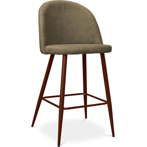 Tabouret Rembourré En Tissu - Design Scandinave - 63cm - Bennett Taupe