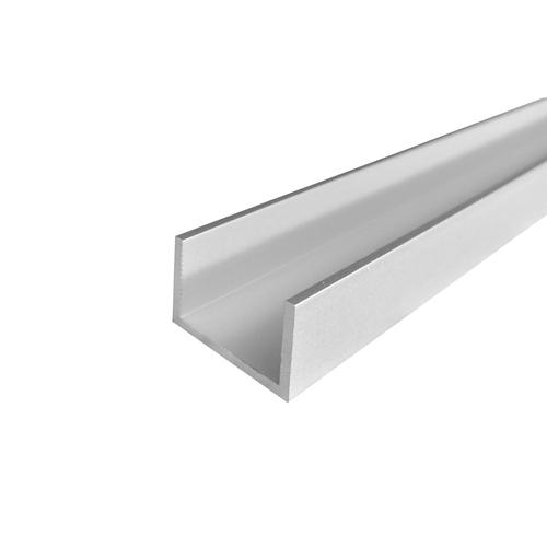 HOMEWELL - Profilé U aluminium, lg 1950mm (15 x 25 x 15 x 2 mm, Anodisé Argent)