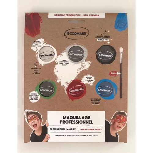 Palette Professionnelle Maquillage À L'eau Thème Garçon 6 X 4 G