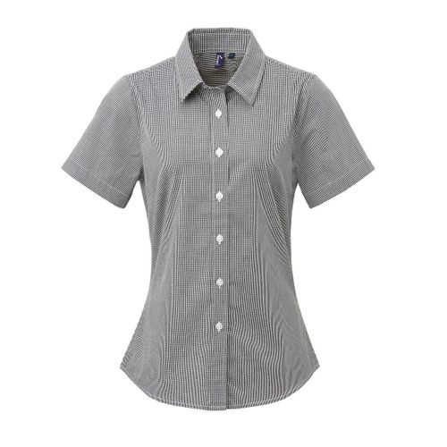 Chemise ? Carreaux Manches Courtes - Femme - Pr321 - Noir