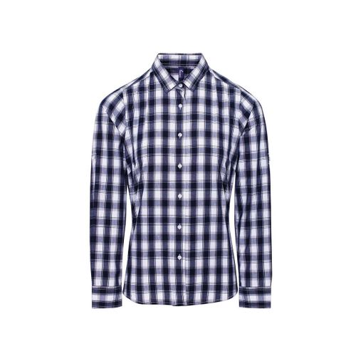 Chemise Manches Longues - Femme - Pr350 - Blanc Et Marine