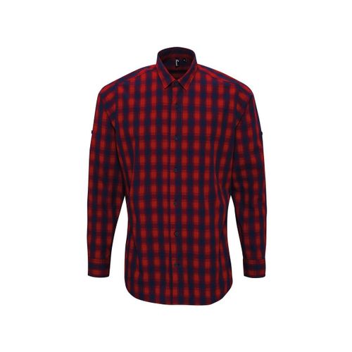 Chemise Manches Longues - Homme - Pr250 - Rouge Et Marine