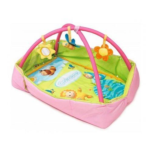 Tapis Avec Arche De Jeux / Aire D Eveil Bebe 2 En 1 Cotoons Rose Fille - 123x94x50cm / 88x57x50cm - Smoby