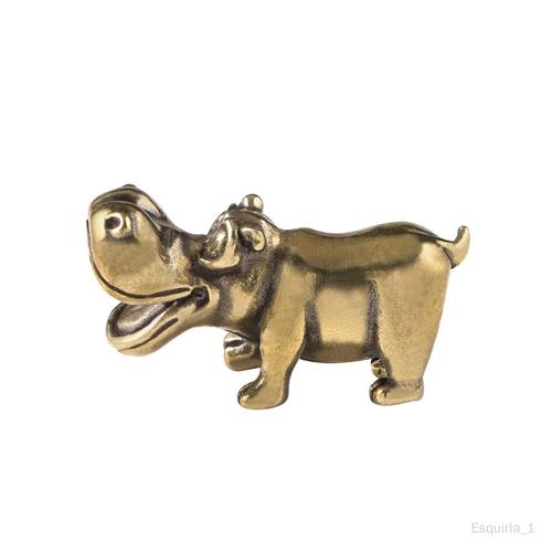 Statue d'hippopotame en laiton, Figurine d'animal de cheval de rivière,