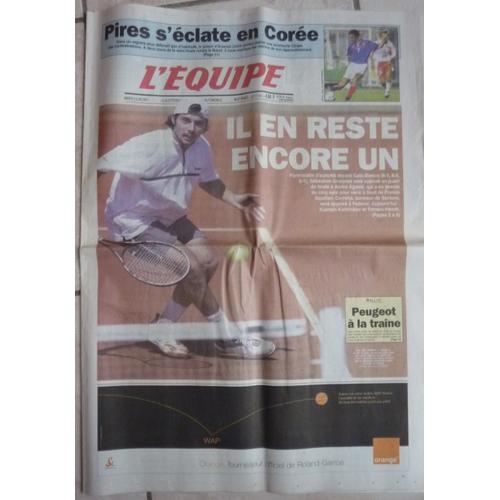 Journal L'équipe N° 171161 Mardi 5 Juin 2001 - Sébastien Grosjean Sera Opposé À Andre Agasi En Quart De Final De Roland Garros - Pires S'éclate En Corée Pour Al Coupe Des Confédérations