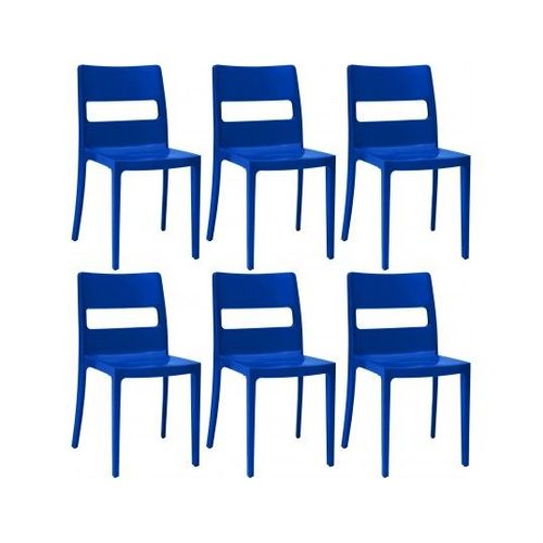 Chaise Lot De 6 Chaises Sai Empilable Bleu