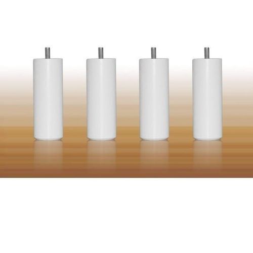 Jeu De Pieds Cylindre Cylindre H15cm D5.5cm Laque Blanc Filetage 8mm