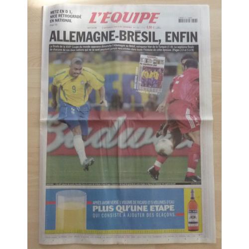 L'équipe N°17 542 Jeudi 27 Juin 2002 - Mondial 2002 Allemagne - Brésil