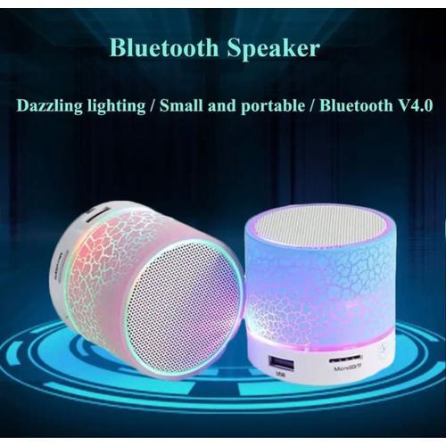 Nouveau Mini Portable Voiture Audio A9 Éblouissant Crack LED Sans Fil Bluetooth 4.1 Subwoofer Haut-Parleur TF Carte