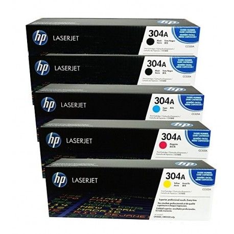 PACK HP 304A 5 couleurs (2xNoir + 1 Cyan + 1 Jaune + 1 Magenta)