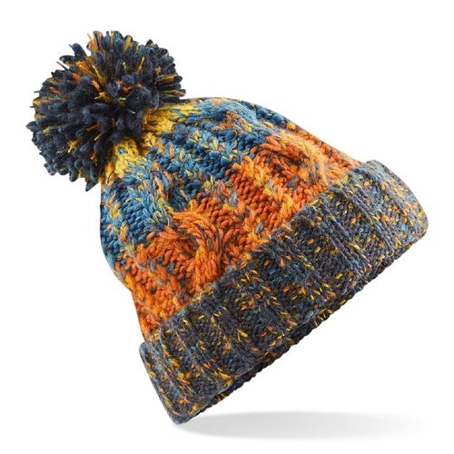 Bonnet ? Pompon Adulte - B486 - Orange Et Multicolore