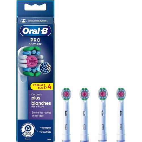 4 Brossettes Pro 3d White Pour Brosse À Dents Électriques Oral-B