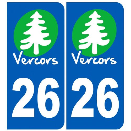 Immatriculation Vercors 26 La Drôme - Sticker/Autocollant