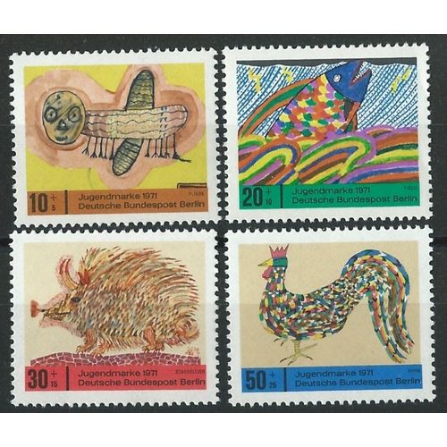 Timbres Allemagne Fédérale Berlin-Ouest 1971 Dessins D'enfants Neuf** N° 356 357 358 359