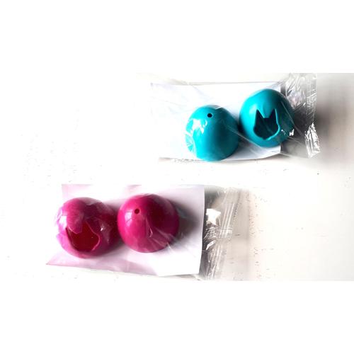 Lot De 2 Balles Maracas Distributrices De Friandises - Jouet Pour Chat De Félix - Plastique Recyclable 1 Bleu + 1 Rose - Purina - Sous Cellophane