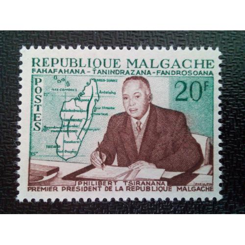 Timbre Madagascar Yt 353 Président Philibert Tsiranana 1960 ( 05204 )