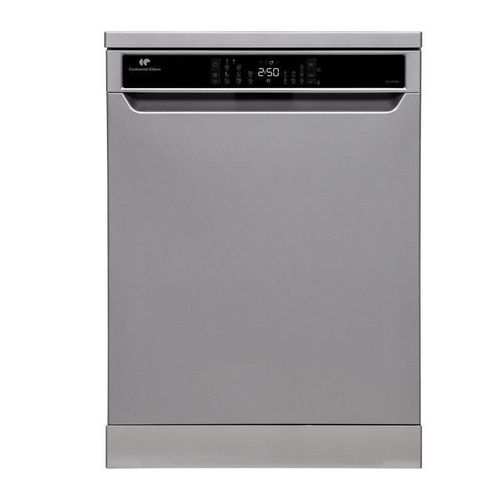 Continental Edison CELV1539IS - Lave-vaisselle pose libe - largeur 60 cm - 15 couverts - 39dB - Classe D - Moteur induction - affichage LED blanc - demi-charge - dép diff 1-24 h - panier supérieur réglable en hauteur - silver