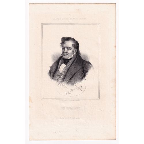 Gravure 1848 Portrait Jean Charles Léonard Simonde De Sismondi Genève Suisse Economie Économiste
