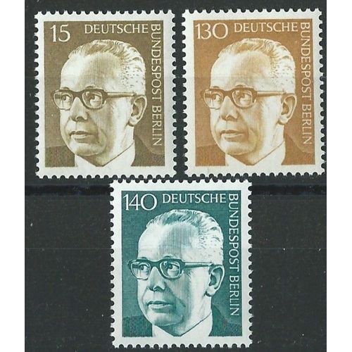 Timbres Berlin Allemagne Fédérale 1972 Gustav Heinemann Neufs** N° 341a 351c 351d